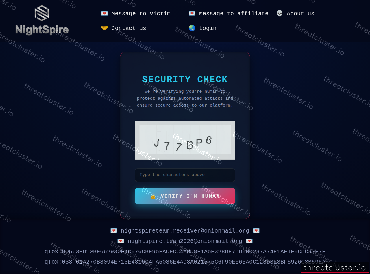 Leak-site post naming Webosphere, captured by ThreatCluster