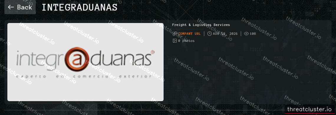 Leak-site post naming Integraduanas, captured by ThreatCluster