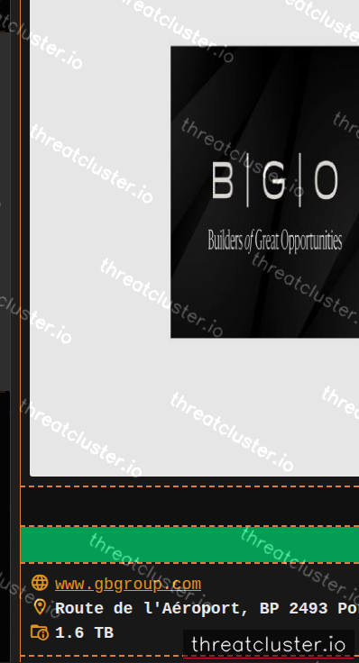 Leak-site post naming GB Group S.A, captured by ThreatCluster
