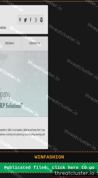 Leak-site post naming winfashion, captured by ThreatCluster
