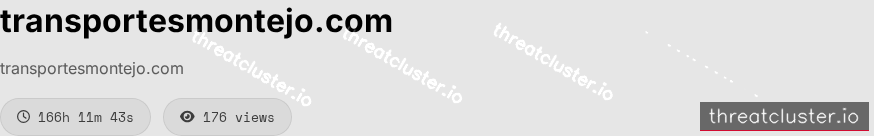 Leak-site post naming transportesmontejo.com, captured by ThreatCluster