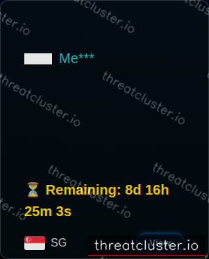 Leak-site post naming Me***, captured by ThreatCluster