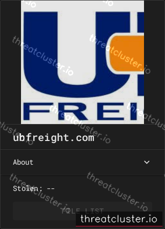 Leak-site post naming ubfreight.com, captured by ThreatCluster