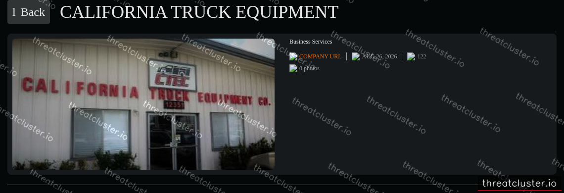 Leak-site post naming California Truck Equipment, captured by ThreatCluster