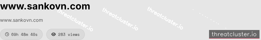 Leak-site post naming www.sankovn.com, captured by ThreatCluster