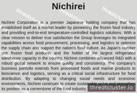 Leak-site post naming Nichirei, captured by ThreatCluster