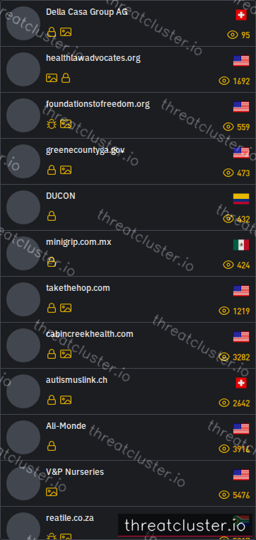 Leak-site post naming Della Casa Group AG, captured by ThreatCluster
