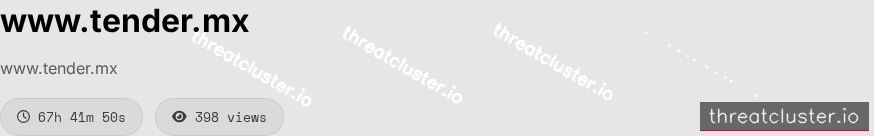Leak-site post naming www.tender.mx, captured by ThreatCluster