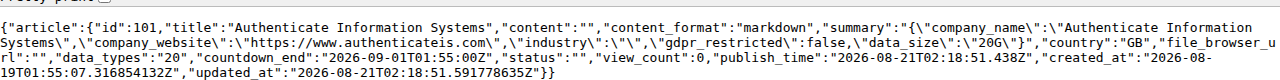 Leak-site post naming Authenticate Information Systems, captured by ThreatCluster