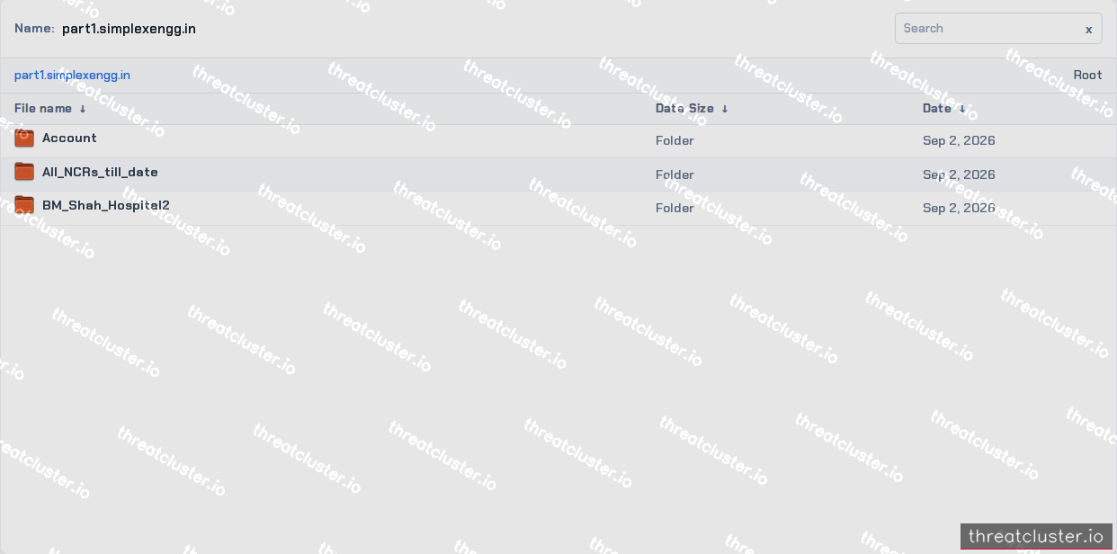 Leak-site post naming part1.simplexengg.in, captured by ThreatCluster