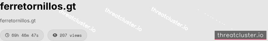 Leak-site post naming ferretornillos.gt, captured by ThreatCluster