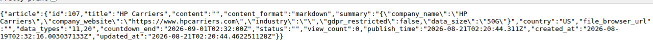 Leak-site post naming HP Carriers, captured by ThreatCluster