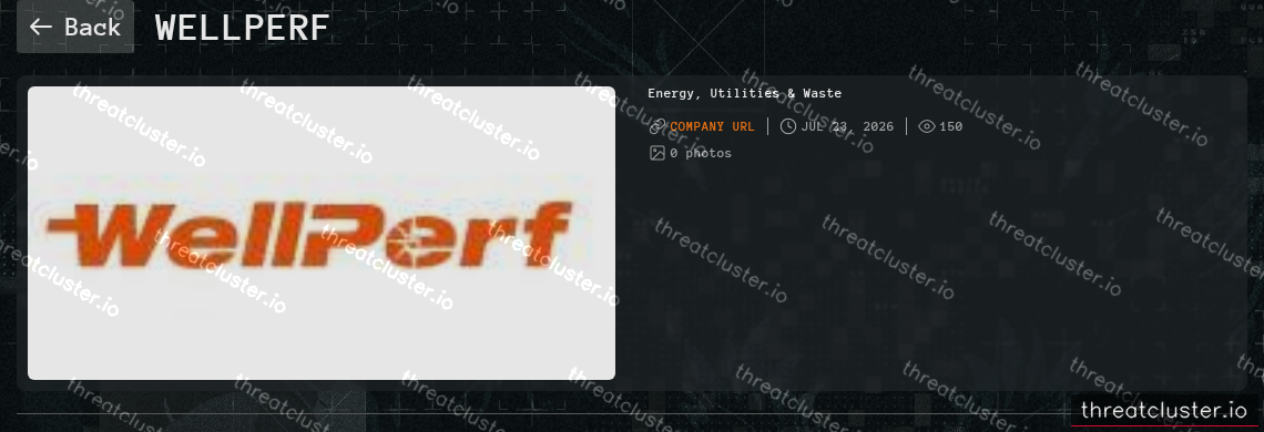 Leak-site post naming WellPerf, captured by ThreatCluster