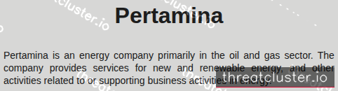 Leak-site post naming Pertamina, captured by ThreatCluster