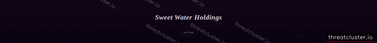 Leak-site post naming Sweet Water Holdings, captured by ThreatCluster