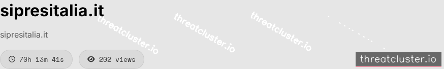 Leak-site post naming sipresitalia.it, captured by ThreatCluster