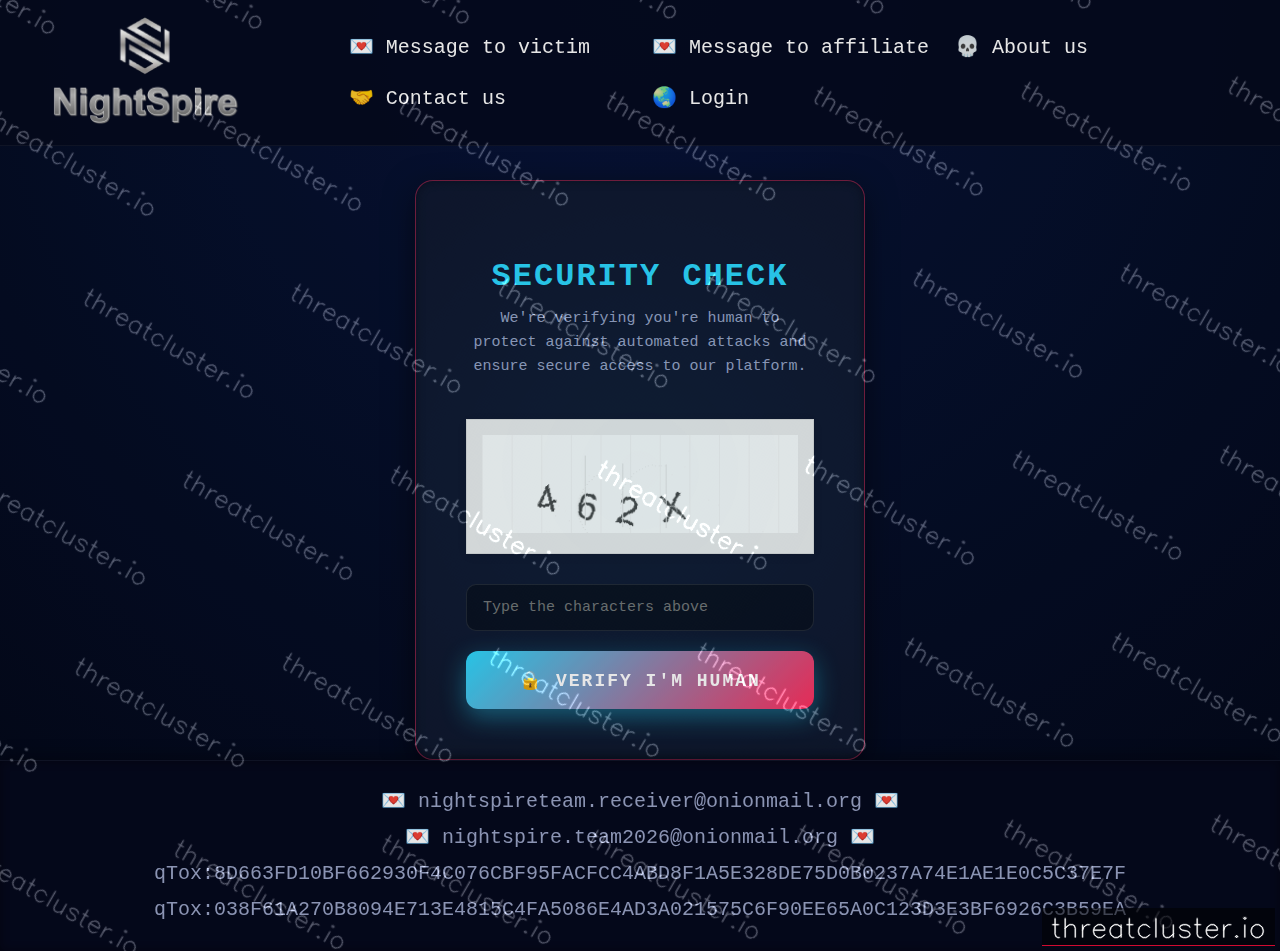 Leak-site post naming Victory Personal Care, Inc, captured by ThreatCluster