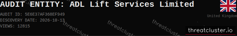Leak-site post naming ADL Lift Services Limited, captured by ThreatCluster