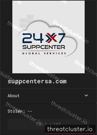 Leak-site post naming suppcentersa.com, captured by ThreatCluster