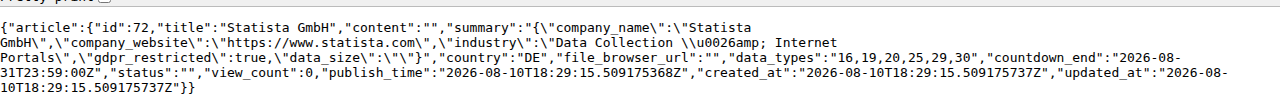 Leak-site post naming Statista GmbH, captured by ThreatCluster