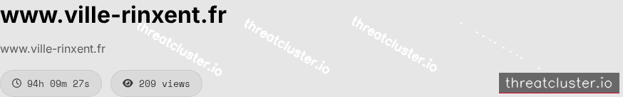 Leak-site post naming www.ville-rinxent.fr, captured by ThreatCluster