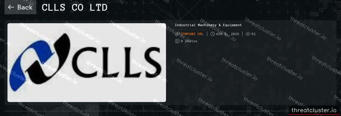 Leak-site post naming CLLS Co Ltd, captured by ThreatCluster