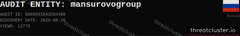 Leak-site post naming mansurovogroup, captured by ThreatCluster