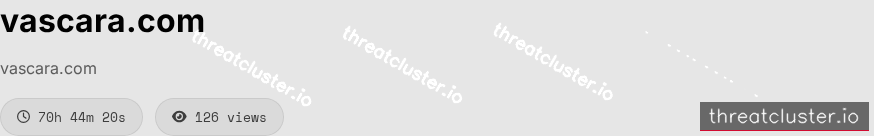 Leak-site post naming vascara.com, captured by ThreatCluster