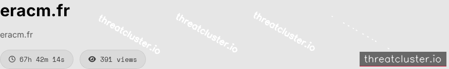 Leak-site post naming eracm.fr, captured by ThreatCluster