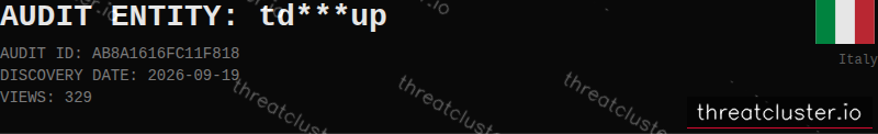 Leak-site post naming td***up, captured by ThreatCluster