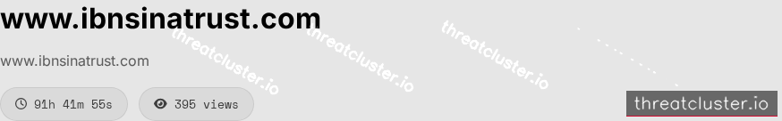 Leak-site post naming www.ibnsinatrust.com, captured by ThreatCluster
