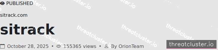 Leak-site post naming sitrack.com, captured by ThreatCluster