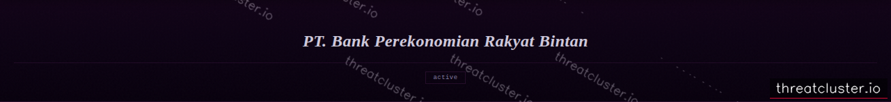 Leak-site post naming PT. Bank Perekonomian Rakyat Bintan, captured by ThreatCluster