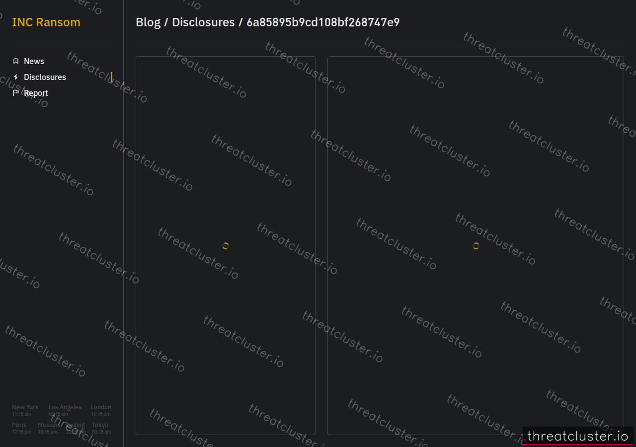 Leak-site post naming EXEL, captured by ThreatCluster