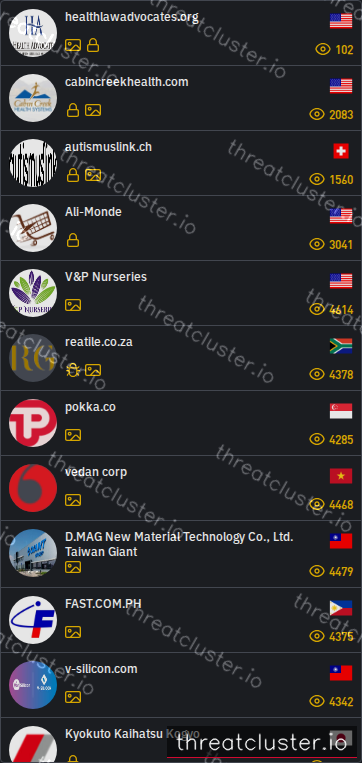 Leak-site post naming healthlawadvocates.org, captured by ThreatCluster