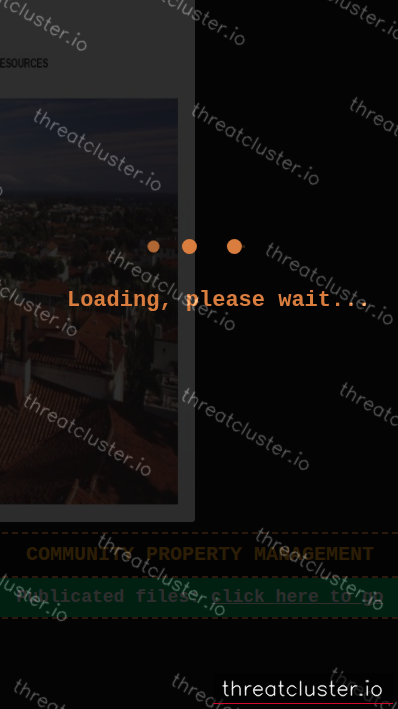 Leak-site post naming Community Property Management, captured by ThreatCluster