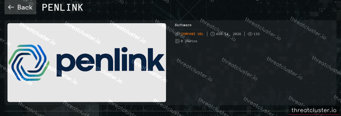 Leak-site post naming PenLink, captured by ThreatCluster