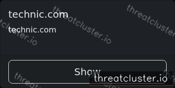 Leak-site post naming technic.com, captured by ThreatCluster