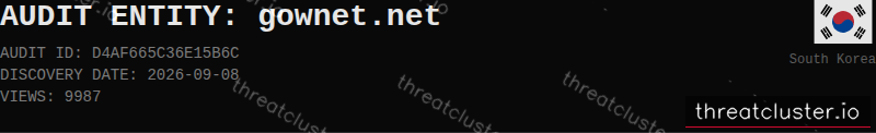 Leak-site post naming gownet.net, captured by ThreatCluster