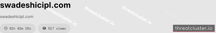 Leak-site post naming swadeshicipl.com, captured by ThreatCluster