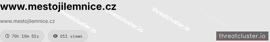 Leak-site post naming www.mestojilemnice.cz, captured by ThreatCluster