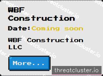 Leak-site post naming WBF Construction, captured by ThreatCluster