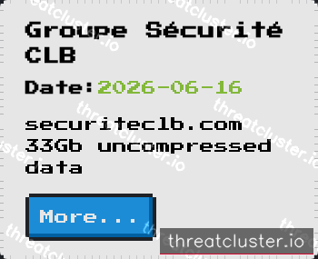 Leak-site post naming Groupe Sécurité CLB, captured by ThreatCluster
