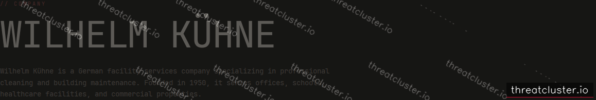 Leak-site post naming Wilhelm Kühne, captured by ThreatCluster
