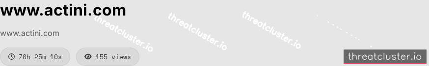 Leak-site post naming www.actini.com, captured by ThreatCluster