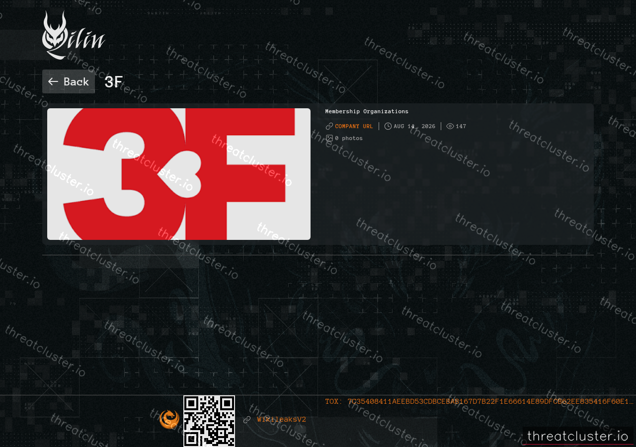 Leak-site post naming 3f, captured by ThreatCluster