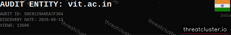 Leak-site post naming vit.ac.in, captured by ThreatCluster