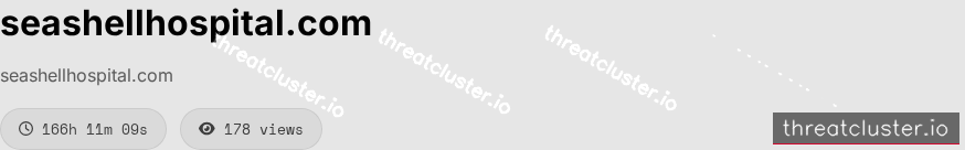 Leak-site post naming seashellhospital.com, captured by ThreatCluster