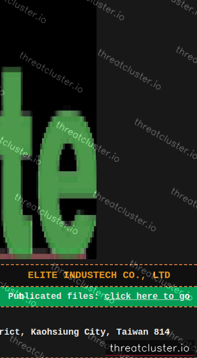 Leak-site post naming Elite Industech Co., Ltd, captured by ThreatCluster
