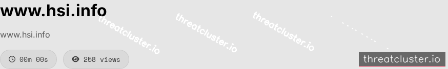 Leak-site post naming www.hsi.info, captured by ThreatCluster